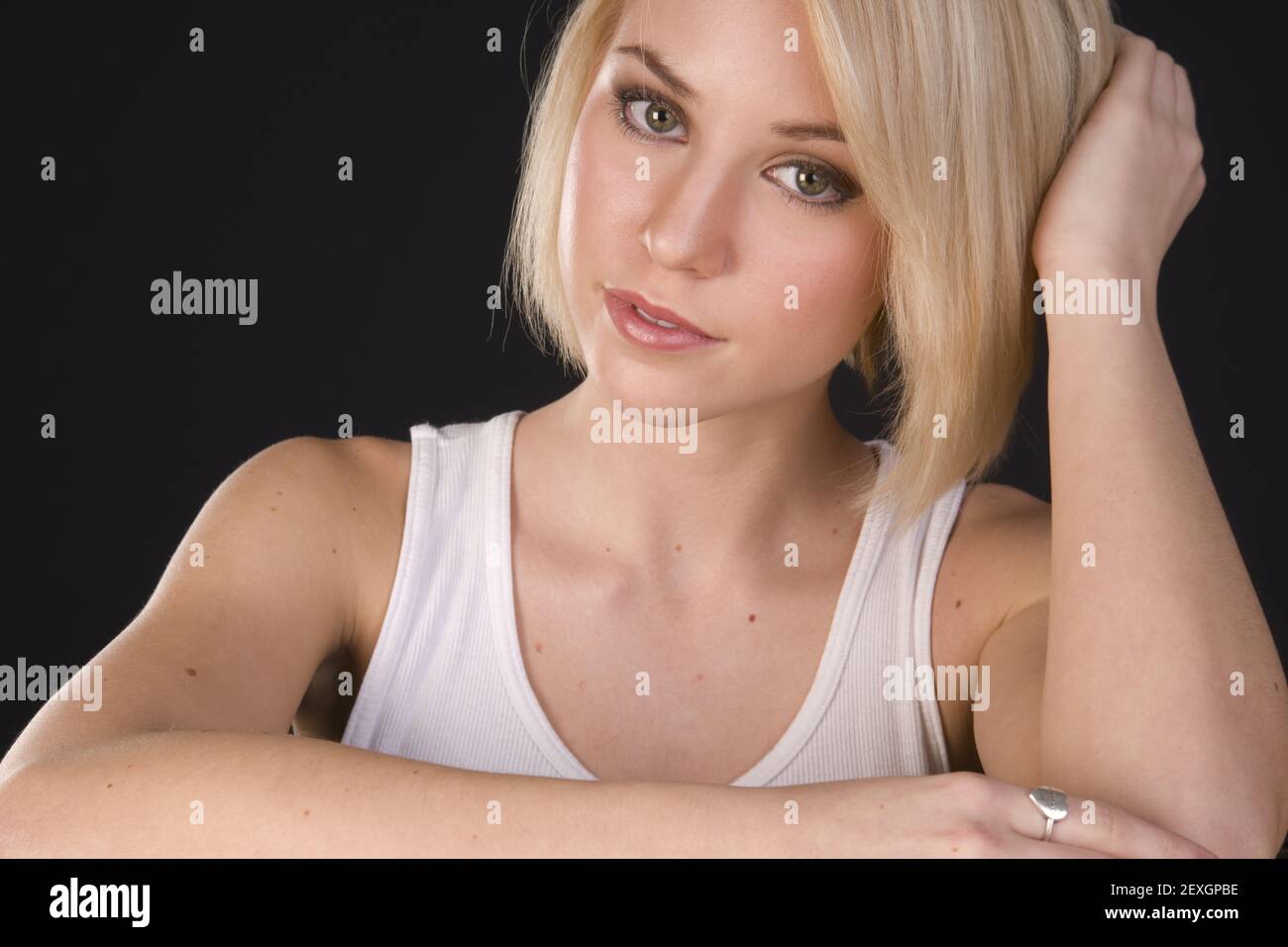 Candid Blonde Stock Photo