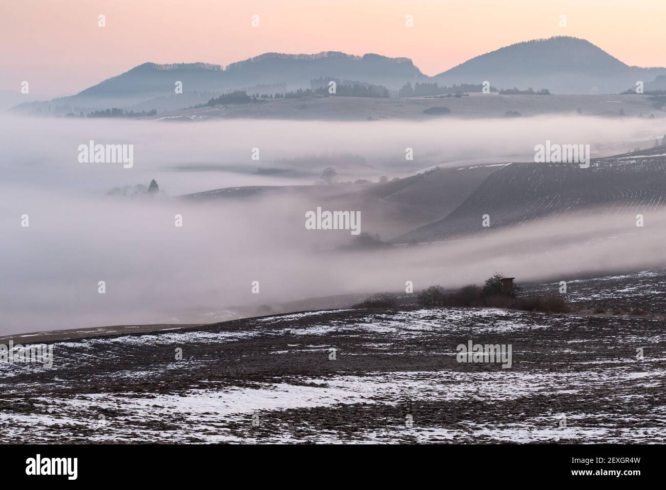 Rural landscape of Turiec region in northern Slovakia. Stock Photo