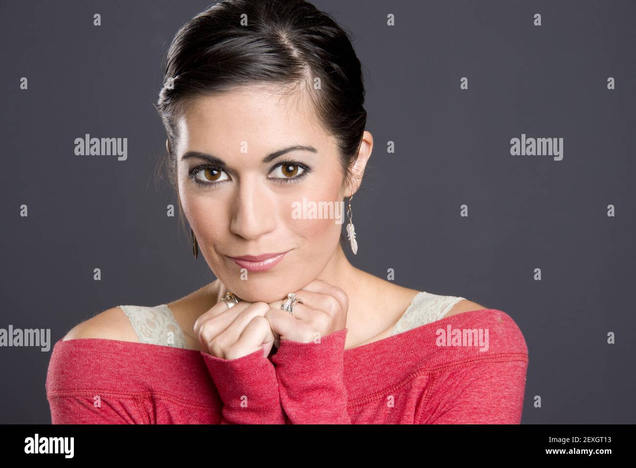 Lady in Red Stock Photo