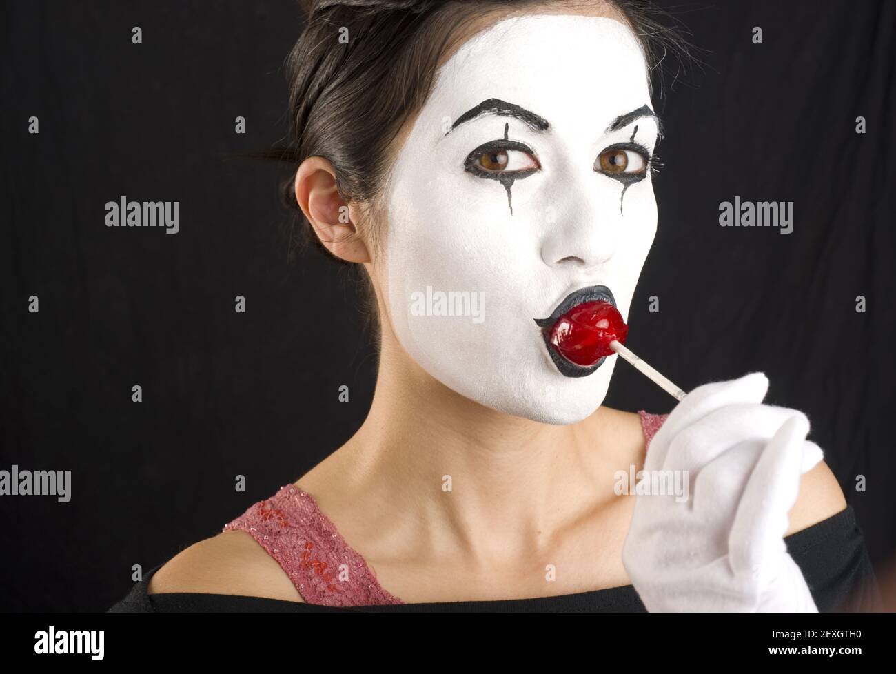 Mime with Lolipop Stock Photo