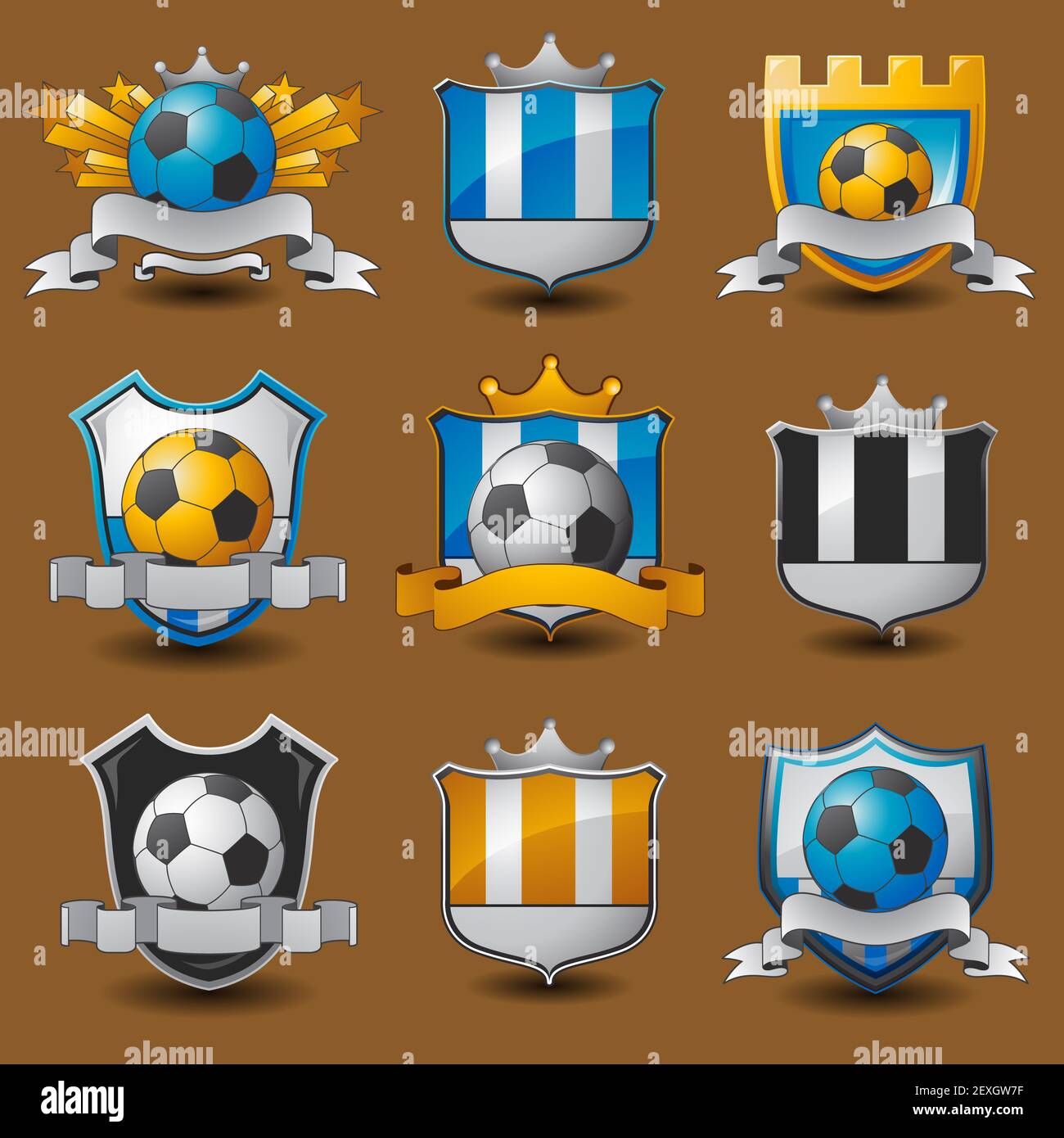 Soccer team emblems Stock Photo