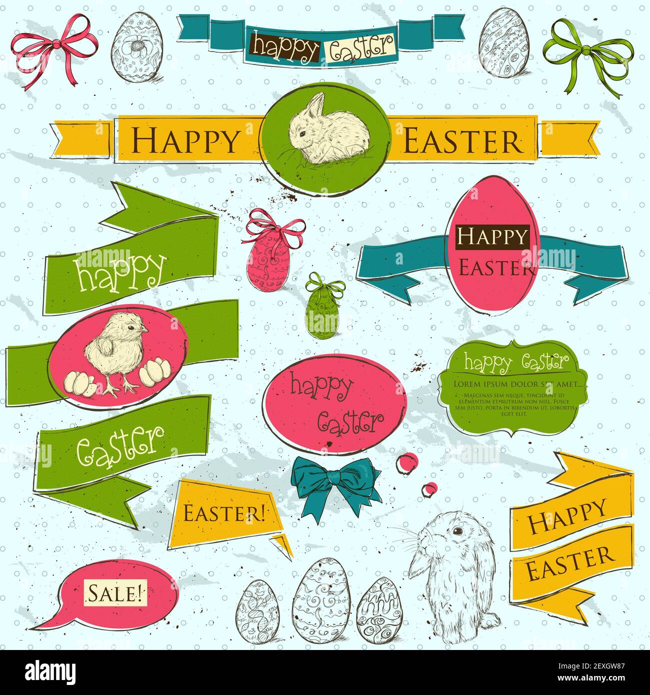 Easter vector set hi-res stock photography and images - Alamy