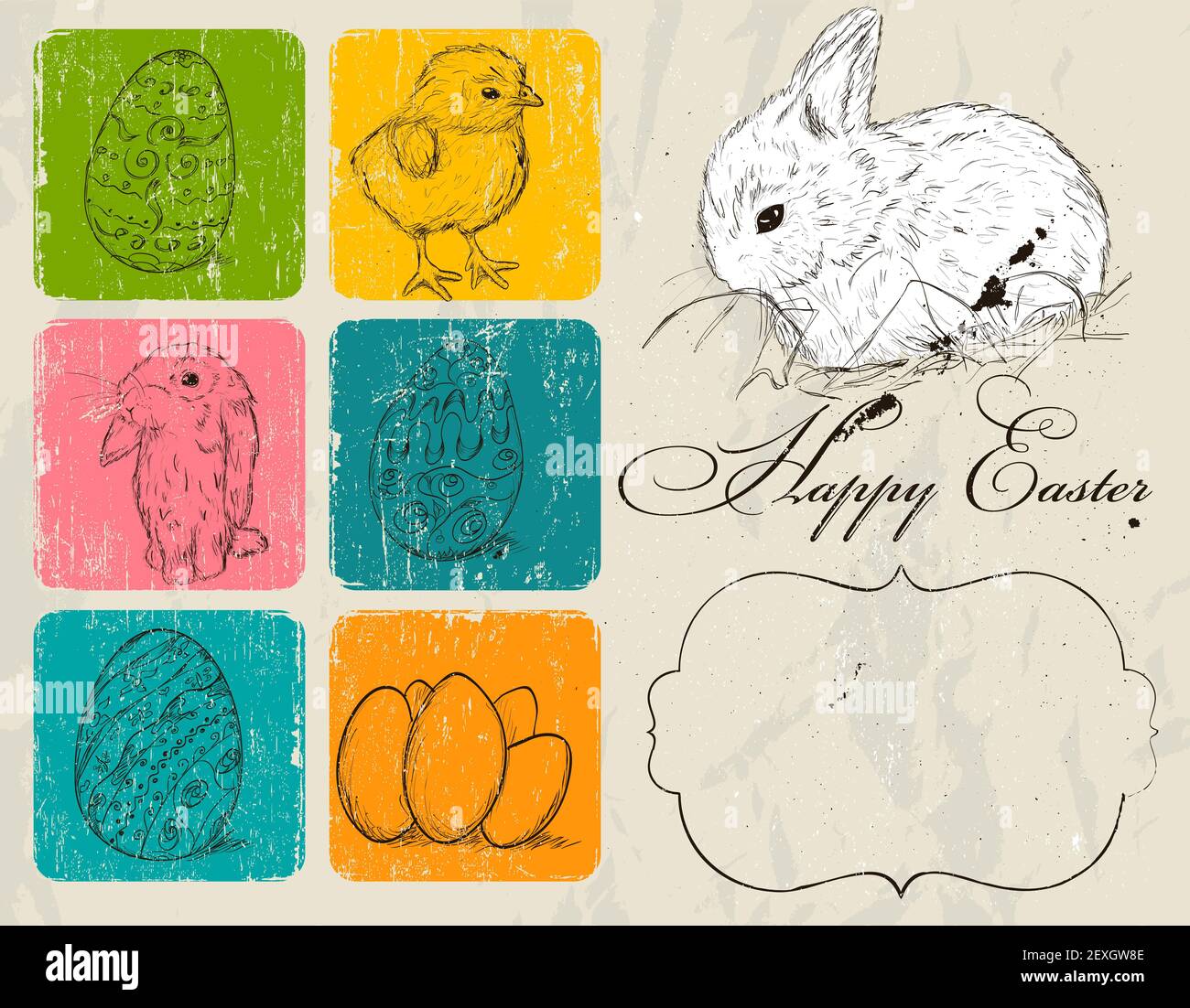 Vintage poster about Easter. Stock Photo