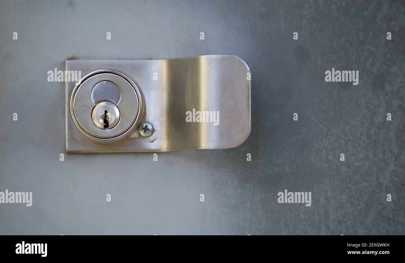 Outer Metal Exterior Security Door Lock Dead Bolt Stock Photo Alamy