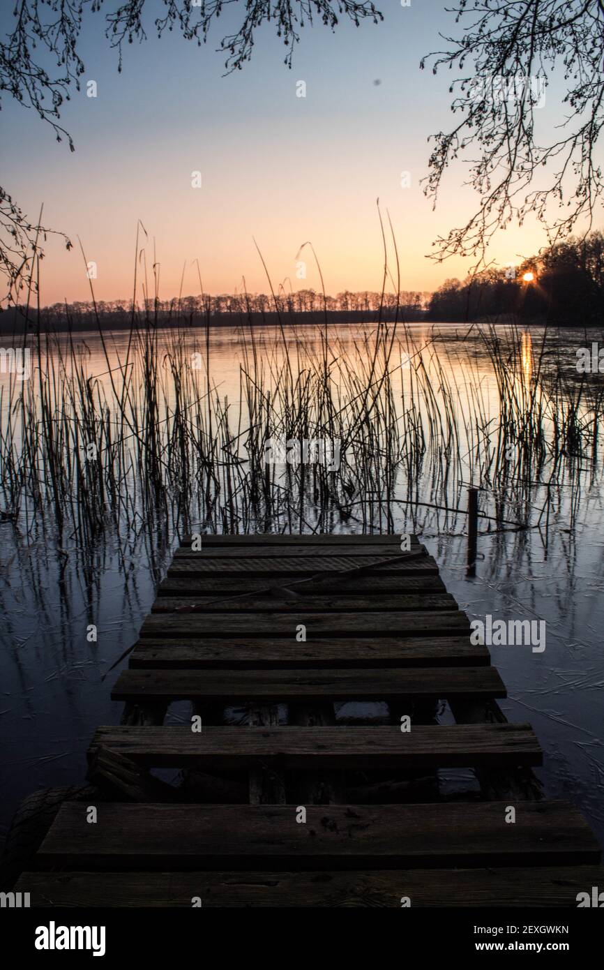 Vertical shot reflection pier hi-res stock photography and images - Alamy