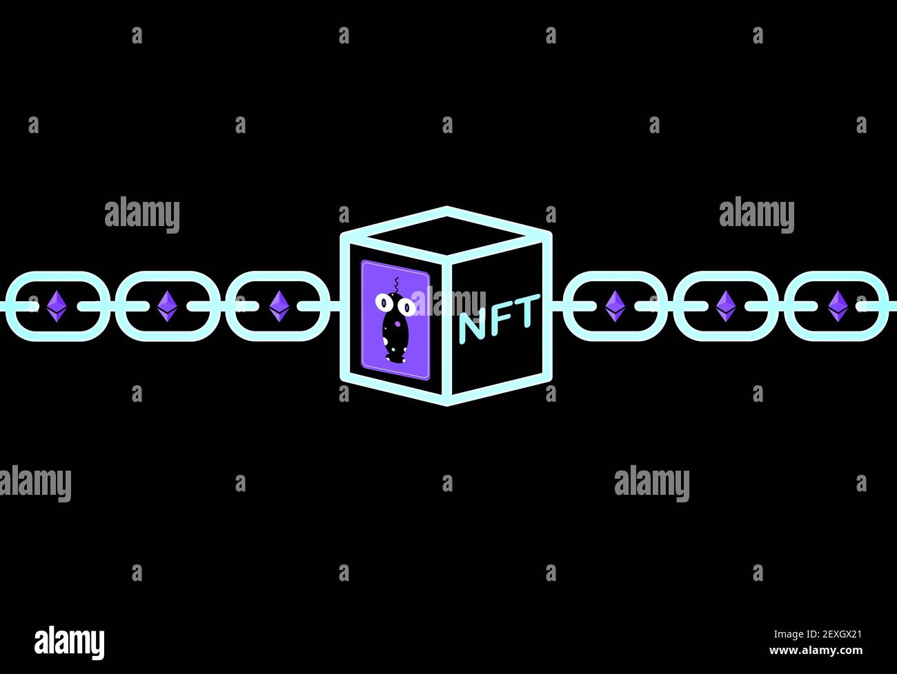 single NFT non-fungible token blockchain technology to create unique  digital items for crypto art, crypto-collectibles and crypto-gaming Stock  Photo - Alamy