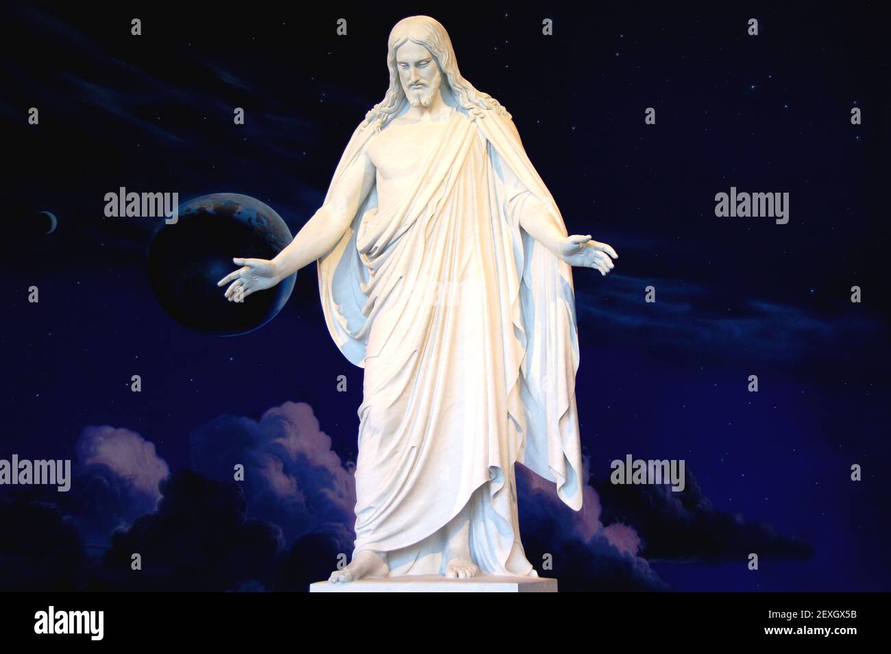 The Christus Statue at Temple Square in Salt Lake City Stock Photo Alamy