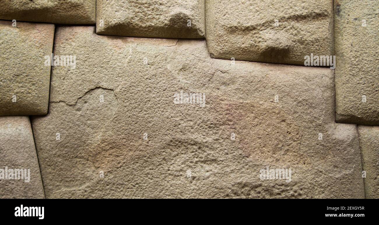 12 angled rock in street in cusco imperial andean city Peru Stock Photo ...