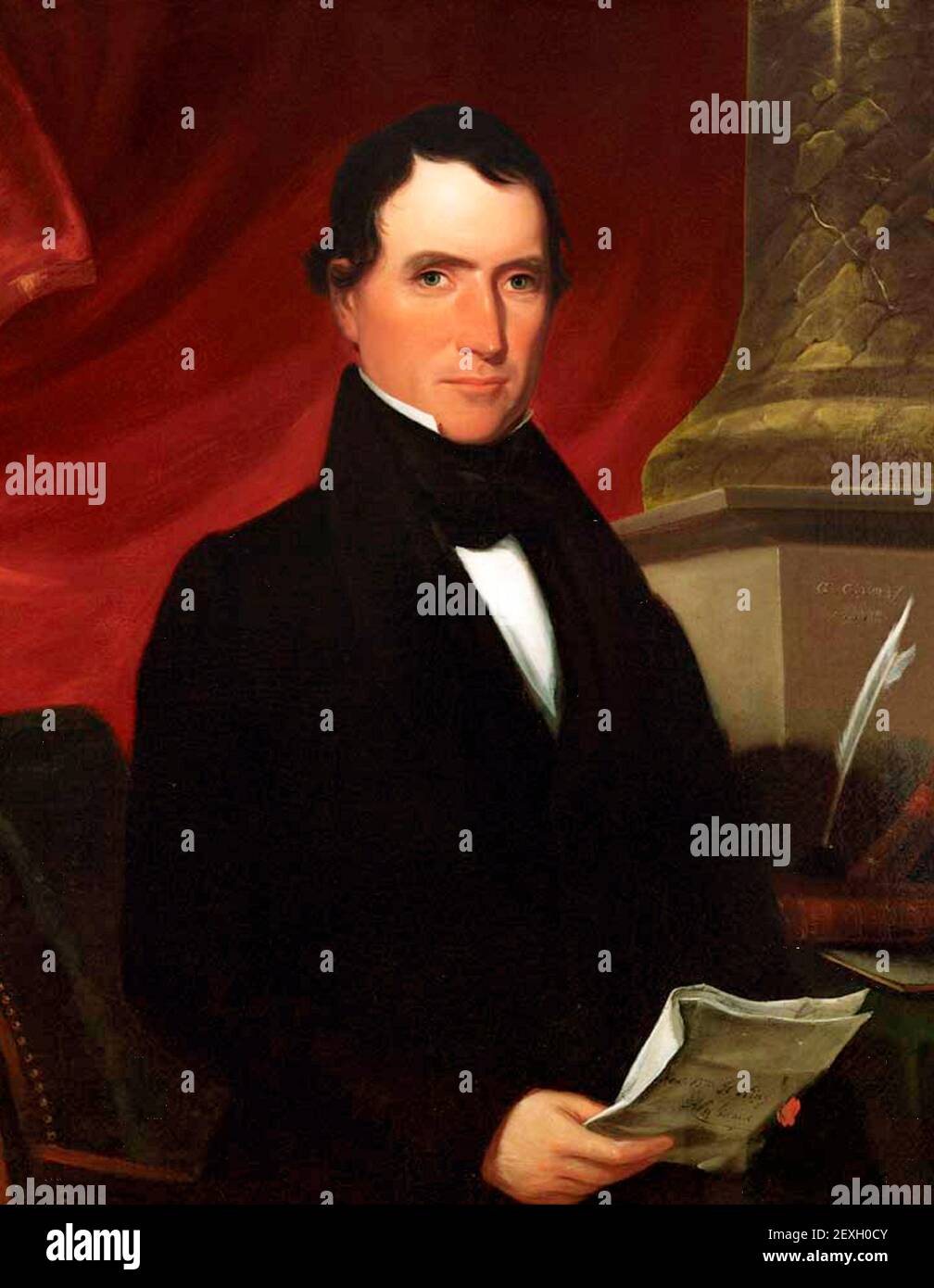 Oil on canvas portrait of William R. King (April 7, 1786 – April 18, 1853) -  George Cooke, 1839 - William Rufus DeVane King was an American politician and diplomat. He was the 13th vice president of the United States for six weeks in 1853 before his death. Stock Photo