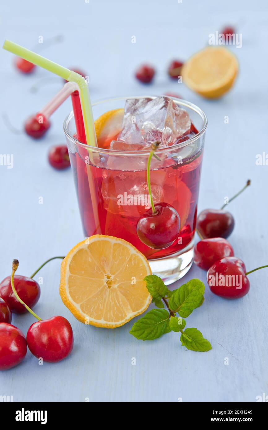 Homemade lemonade with fresh fruit Stock Photo Alamy