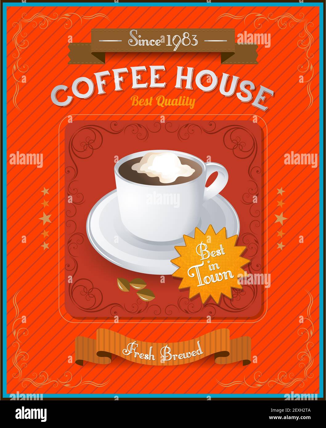 Vintage Coffee House card Stock Photo Alamy