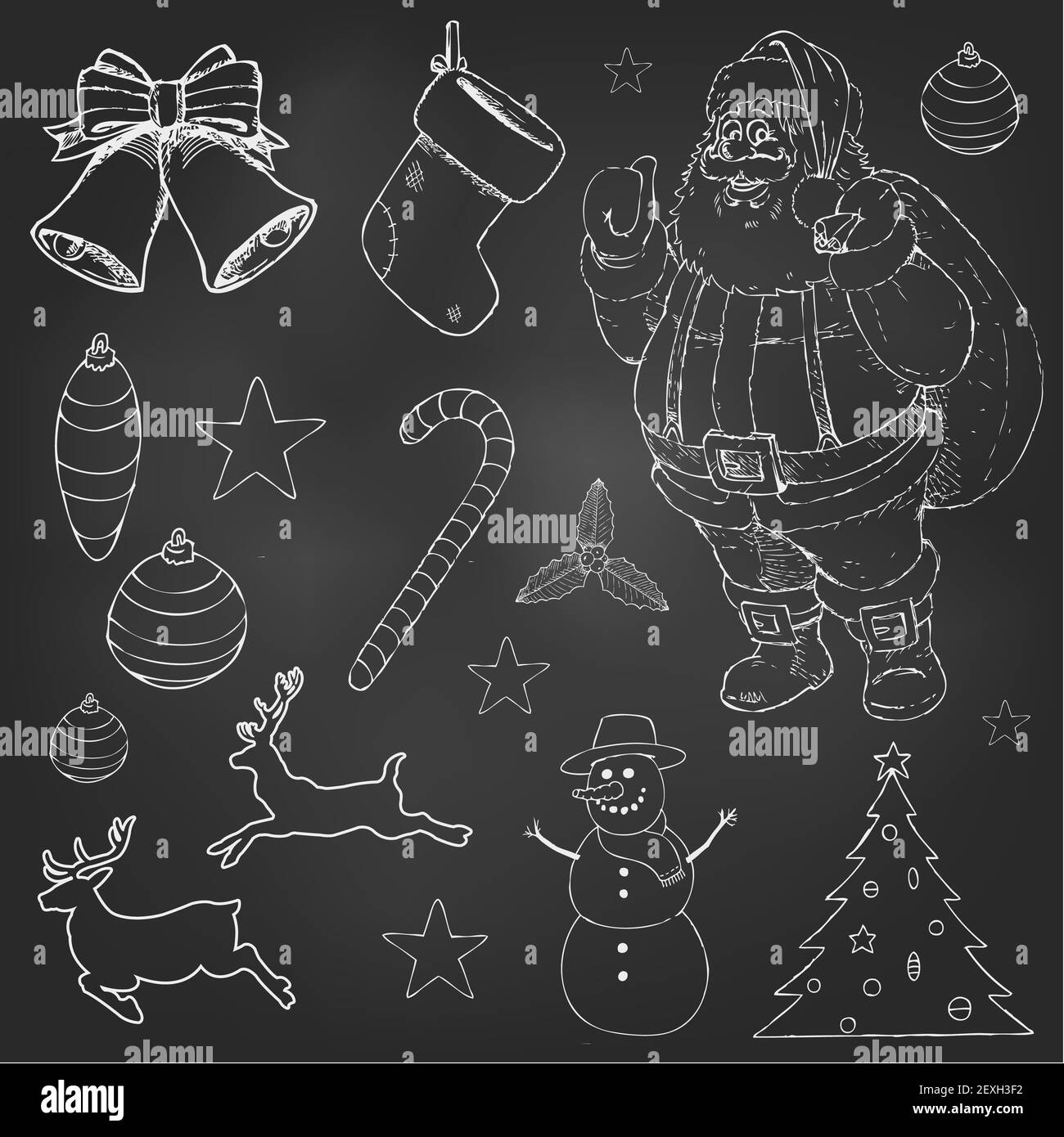 Christmas doodles set Stock Photo