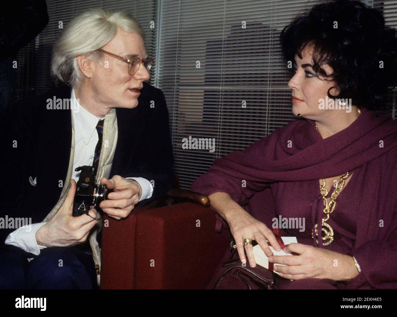 Andy Warhol & Liz Taylor 1978 Photo by Adam Scull-PHOTOlink.net Stock Photo