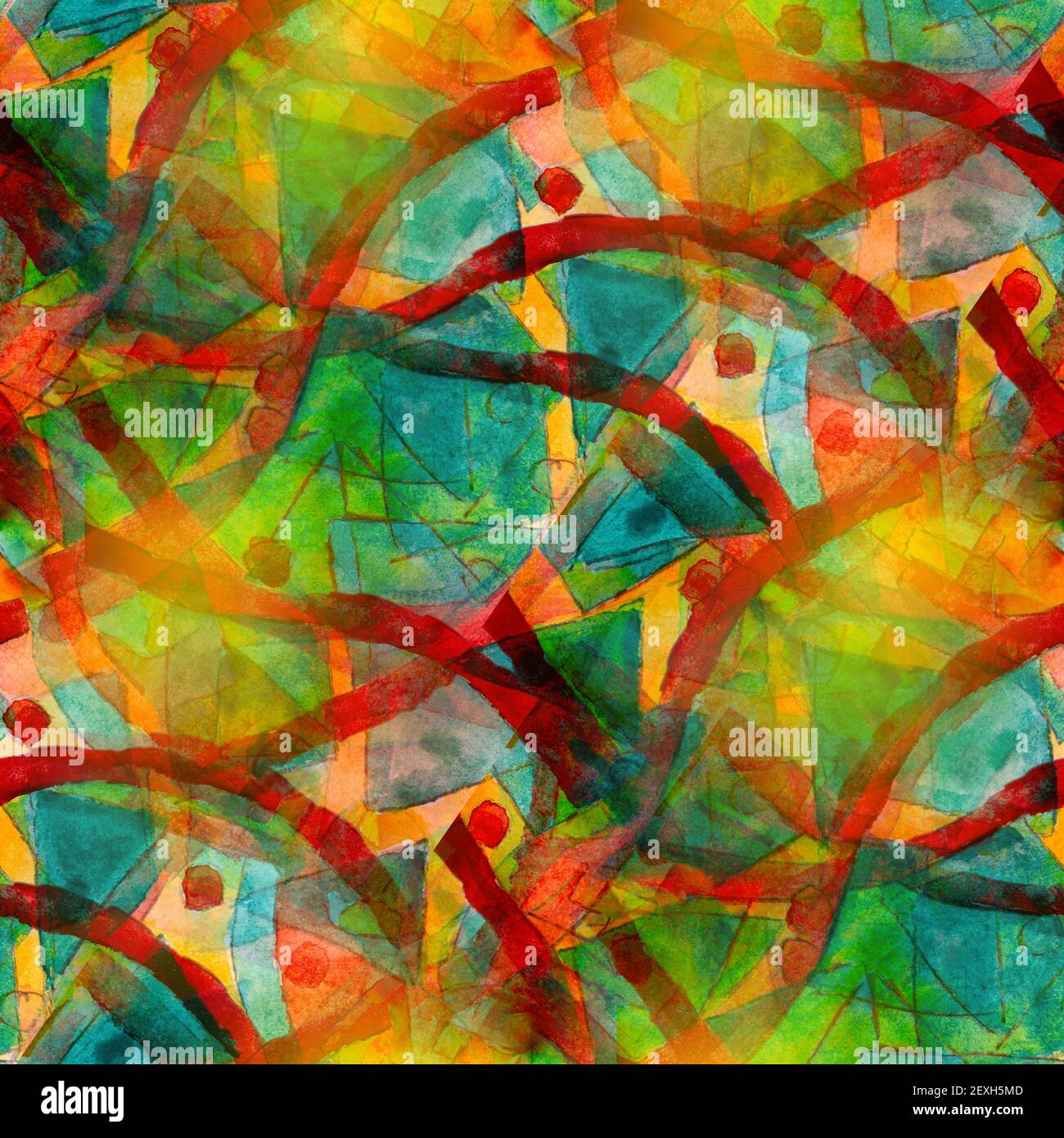 Artist Green Red Seamless Cubism Abstract Art Picasso Texture Watercolor Wallpaper Background Stock Photo Alamy