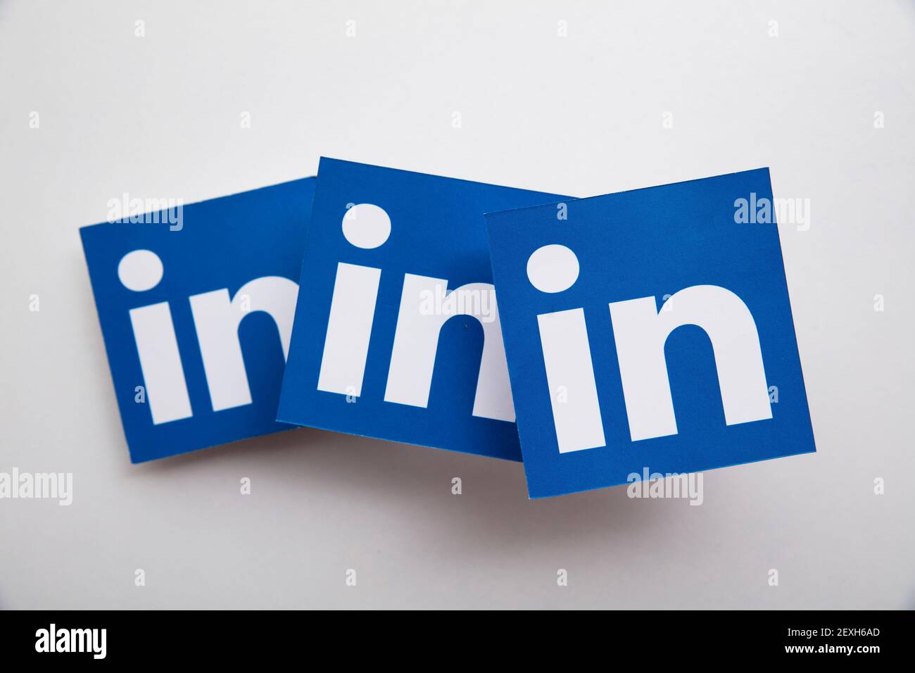 LONDON, UK - March 2021: Linkedin business social networking platform logo Stock Photo