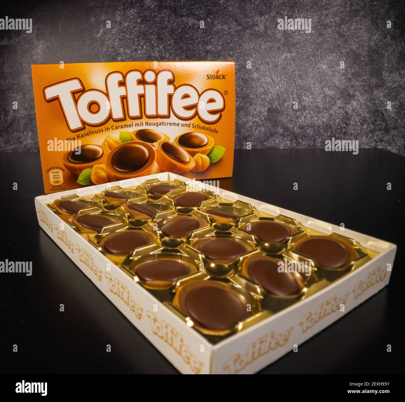 Toffifee - sweet caramel candy with chocolate - FRANKFURT, GERMANY