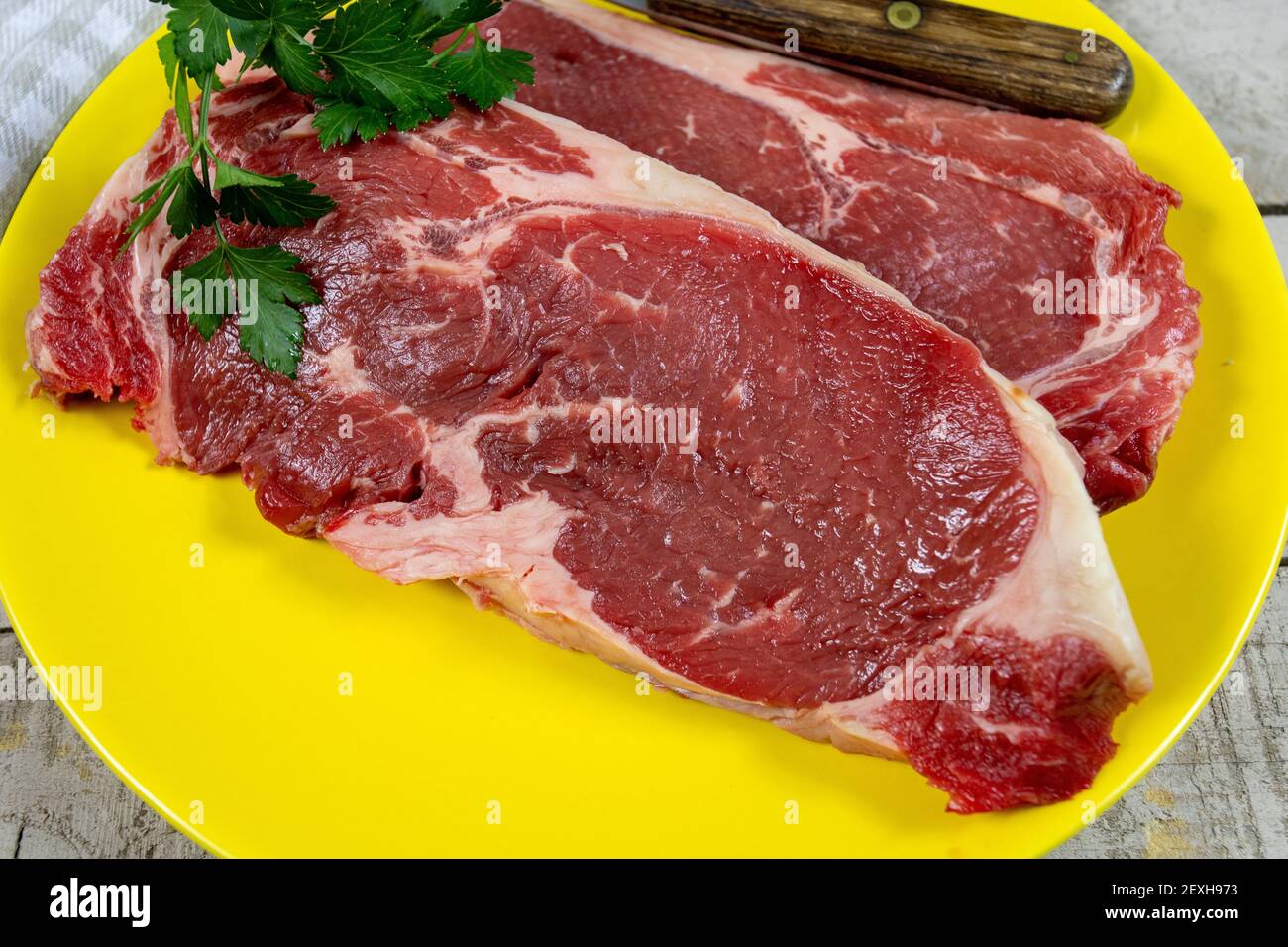 raw beef steak Stock Photo Alamy