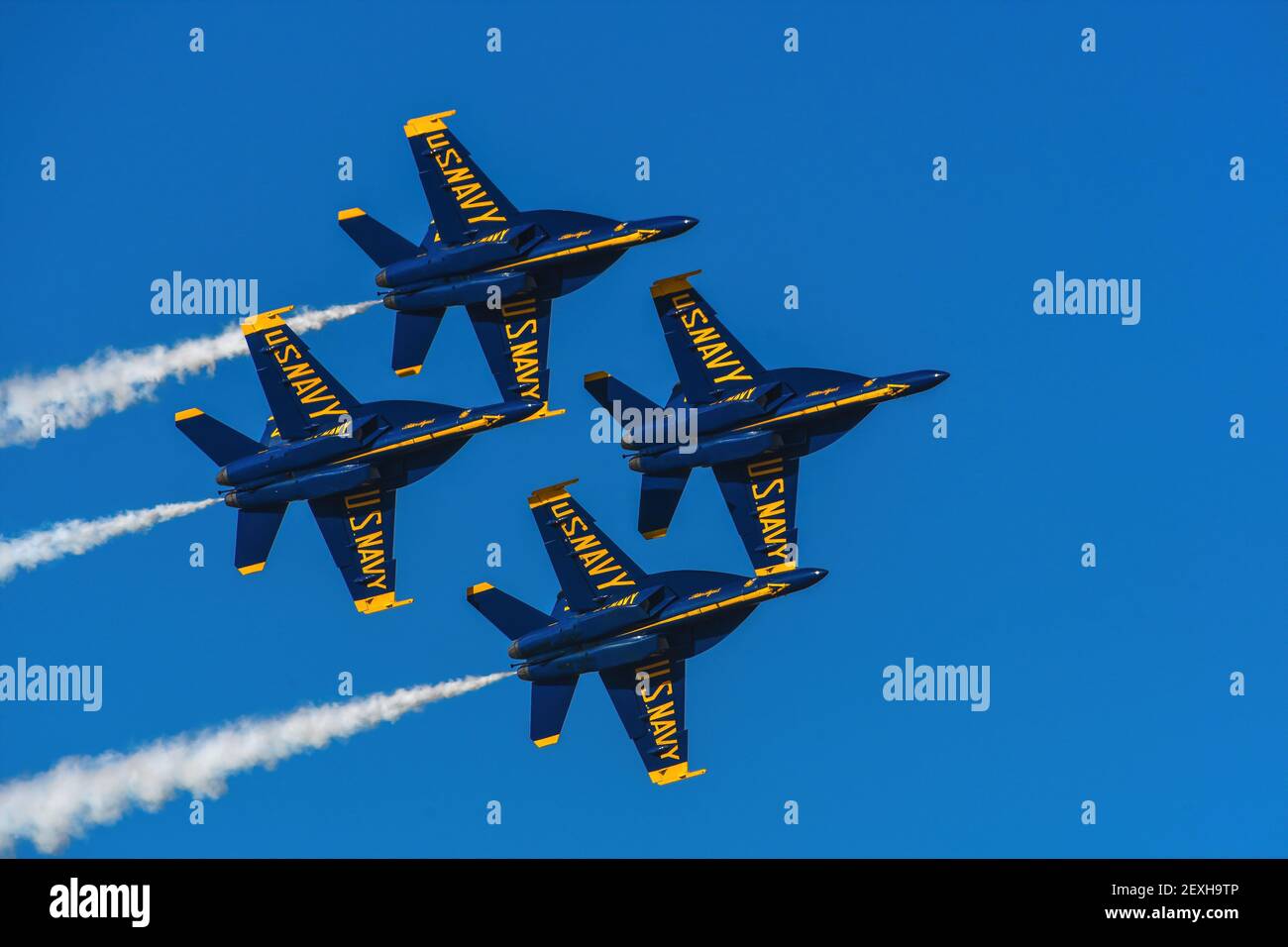 Blue Angels Flying in Formation Stock Photo