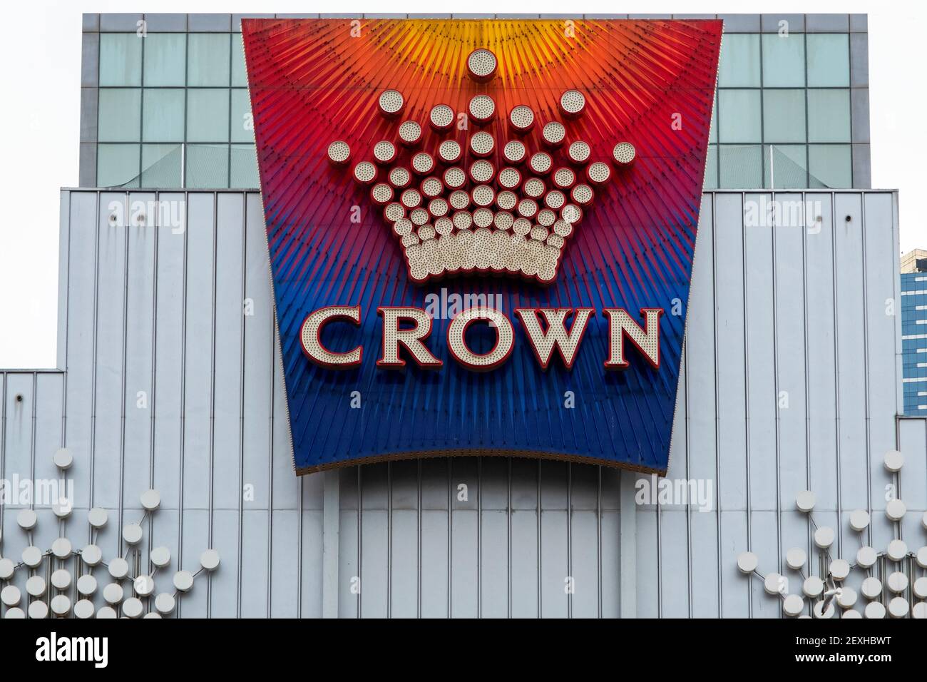 The exterior of the Crown Casino in Melbourne, Victoria, Australia Stock Photo