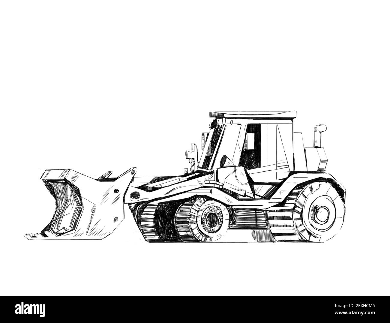 One single line drawing of bulldozer for road repair, business commercial  vehicles vector illustration. Heavy backhoe machines vehicles construction  Stock Vector Image & Art - Alamy