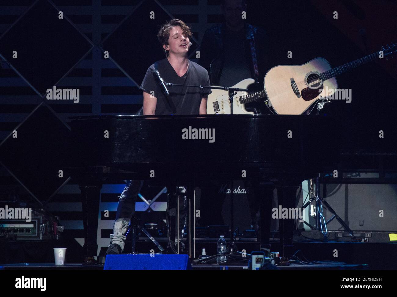 Recording Artist Charlie Puth performs during the WILD 94.9 iHeartRadio Jingle Ball at SAP Center on December 1, 2016 in San Jose, California.(Photo by Chris Tuite/ImageSPACE) *** Please Use Credit from Credit Field *** Stock Photo