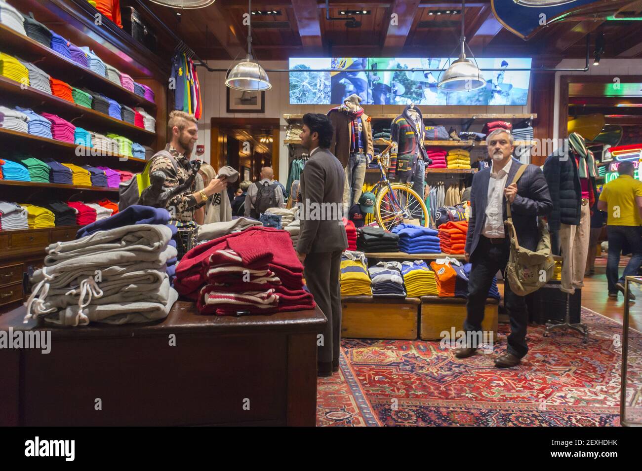 Shoppers in the brand new Polo Ralph Lauren store of Fifth Avenue in New  York on Friday, September 12, 2014. The Ralph Lauren Corp. announced that  it will be shuttering its flagship