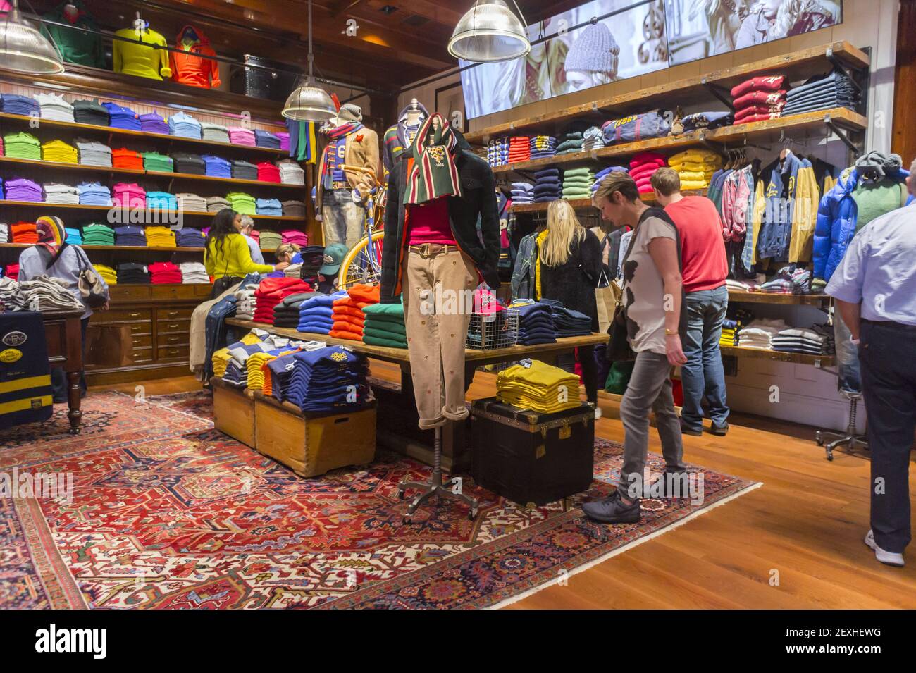 Shoppers in the brand new Polo Ralph Lauren store of Fifth Avenue in New  York on Friday, September 12, 2014. Besides being a flagship store on a  premiere shopping street Lauren is