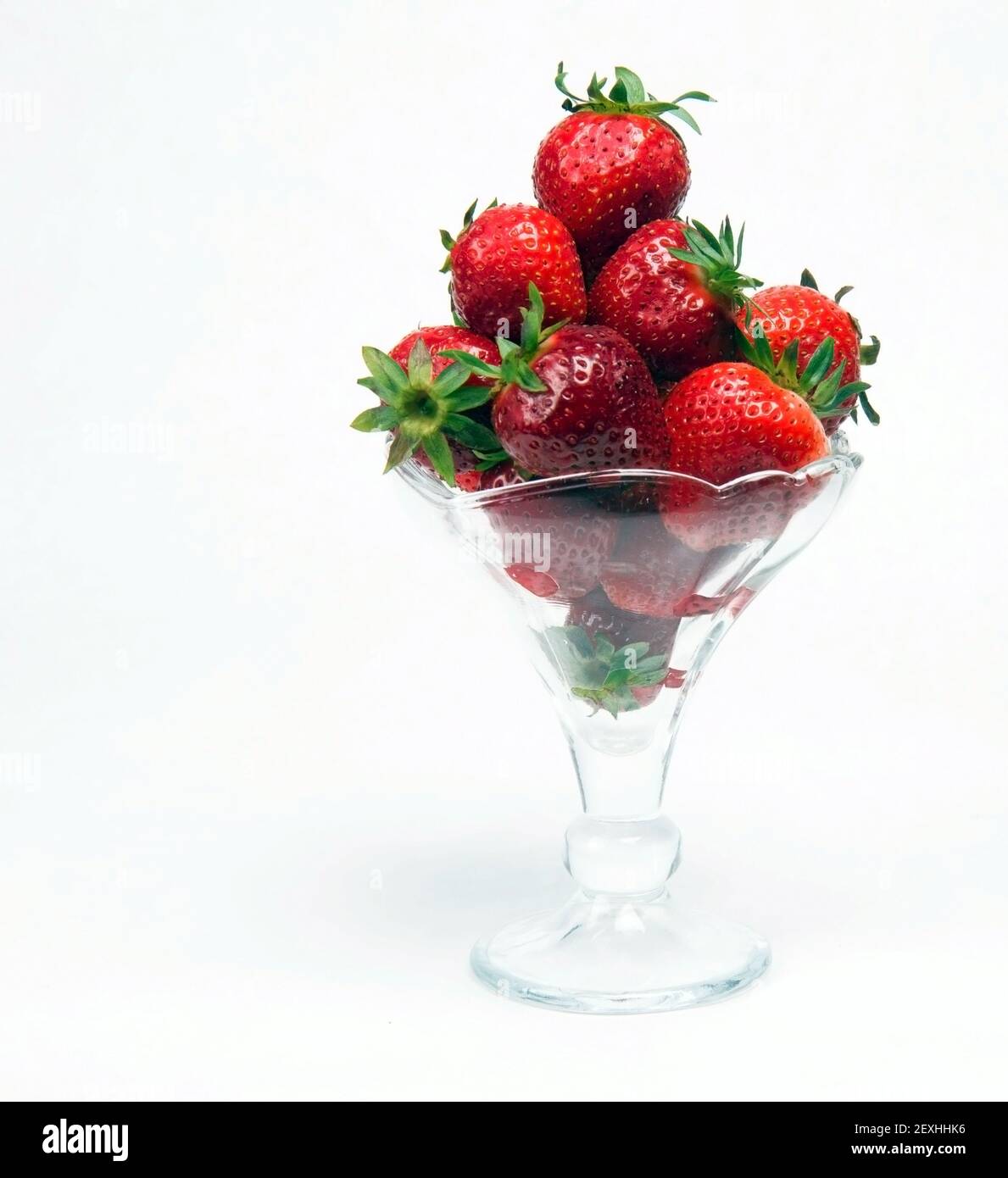 Berries Parfait Fresh Strawberries Food Fruit in Glass Stock Photo