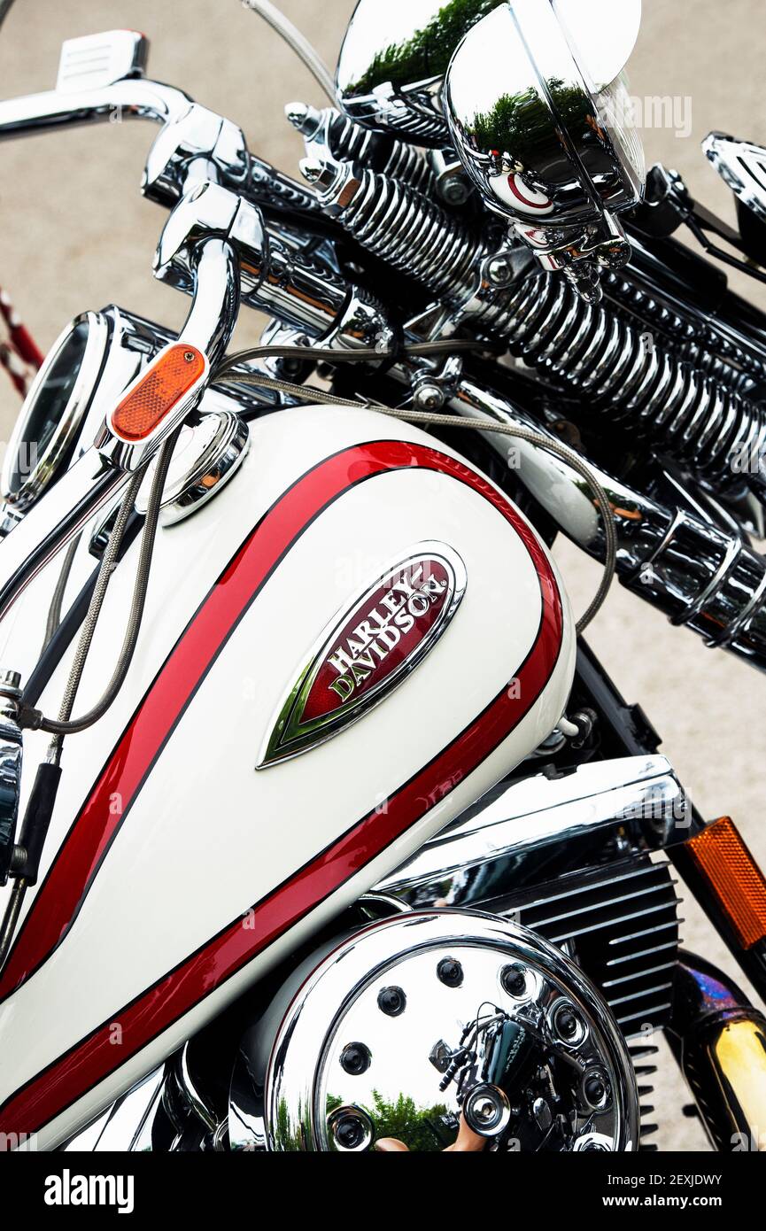 Harley Davidson motorcycle. UK Stock Photo Alamy