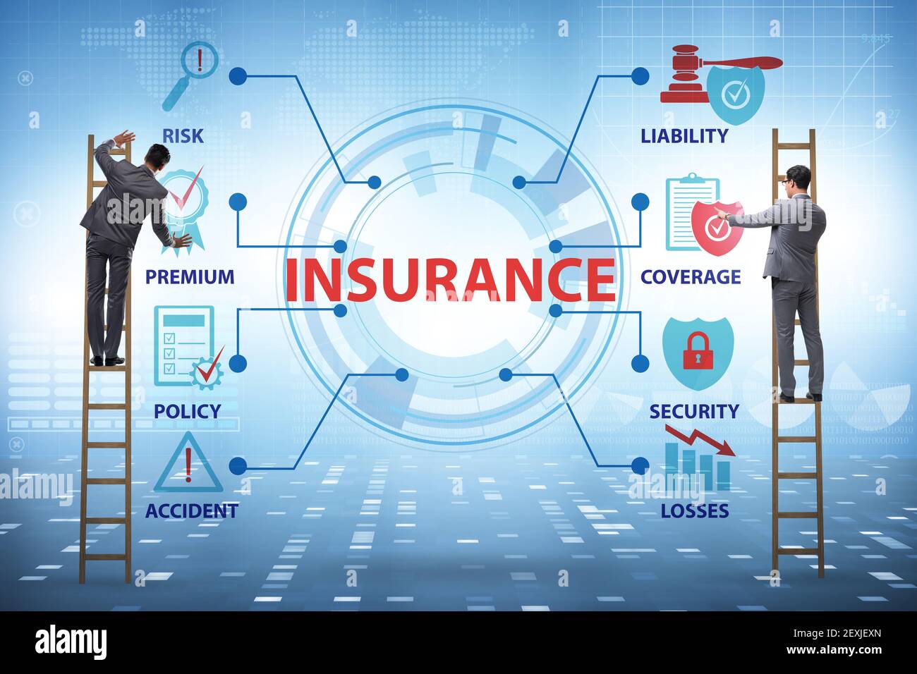 Concept of the various types of insurance Stock Photo - Alamy