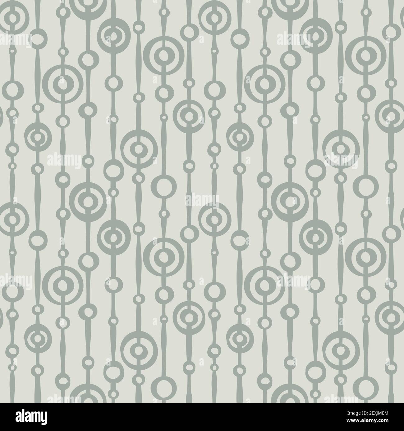 A seamless retro pattern with dots intertwined with lines. Stock Vector