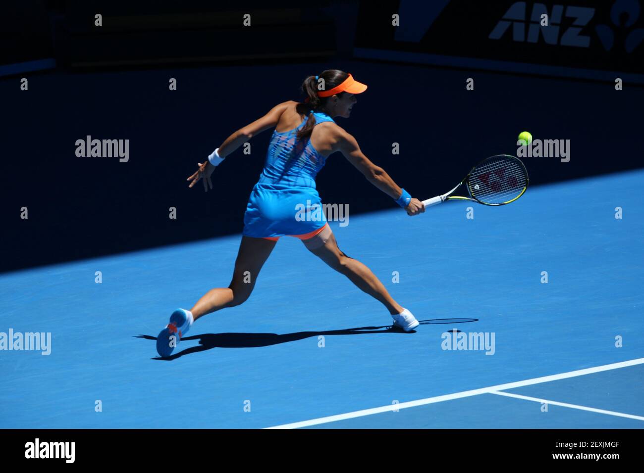udsende hende Minefelt Ana Ivanovic (SRB) in action during her 2014 Australian Open Day 9 match at  Melbourne Park in Melbourne, Australia on January 21, 2014. Bouchard  reached the semifinals in her first trip to