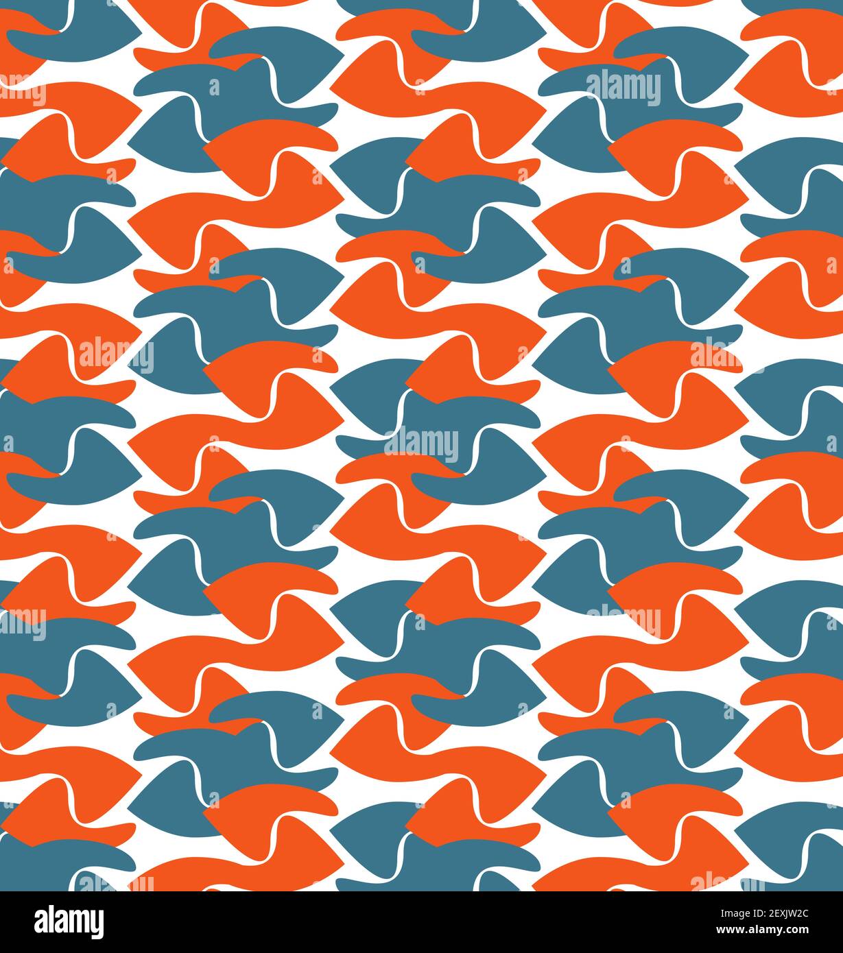 Orange and blue seamless vector pattern Stock Vector