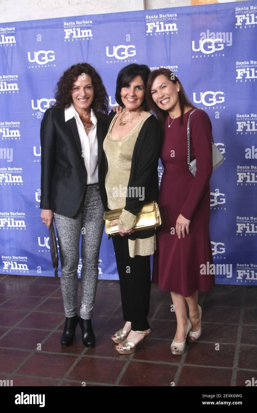 Nancy Mamann,Connie Rishwain and Leah Larson-UGG Presenting Sponsor . Santa  Barbara International Film Festival honors Cate Blanchett with the  Outstanding Performer of the Year Award at the Arlington Theatre in Santa  Barbara,
