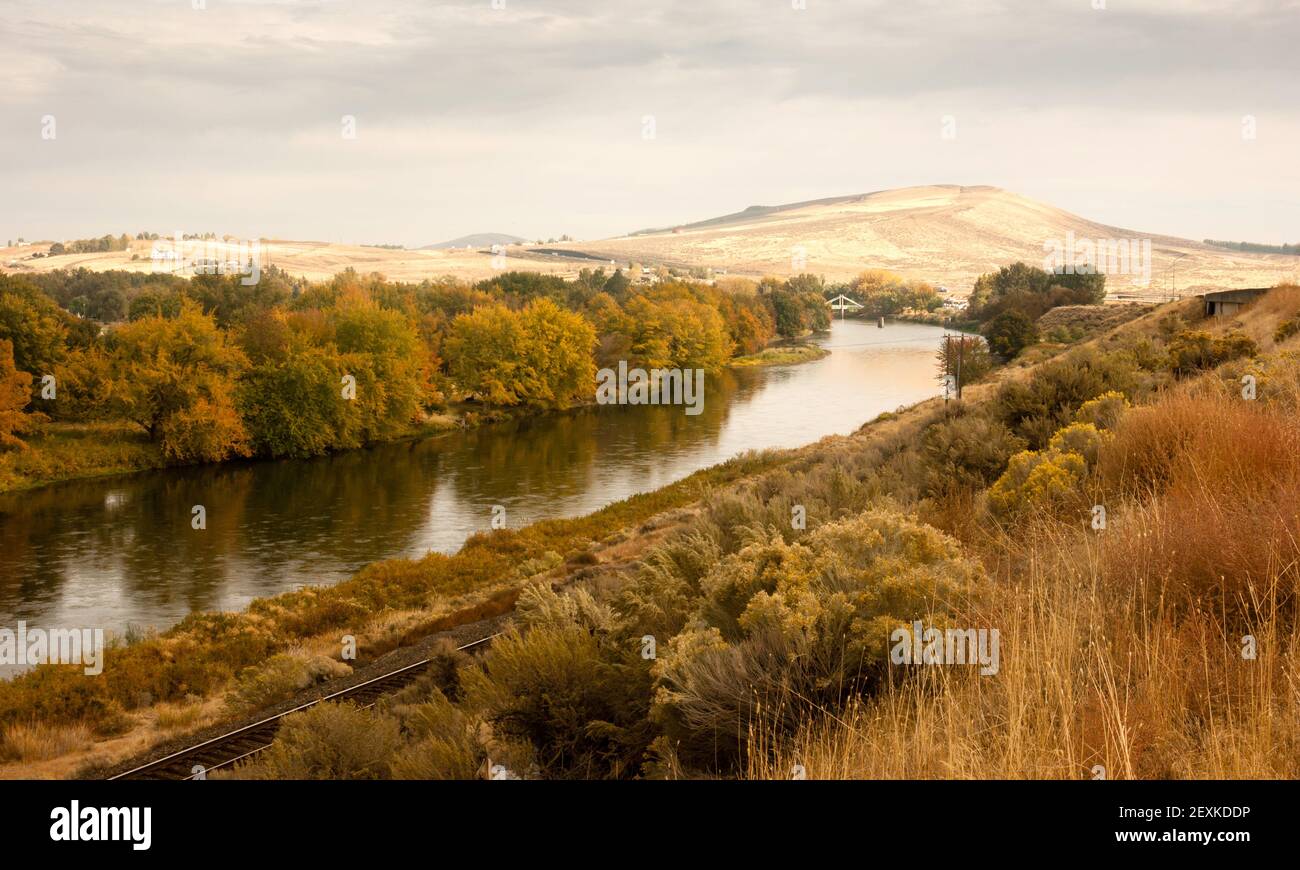 Storm Clearing Over Agricultural Land Yakima River Central Washington