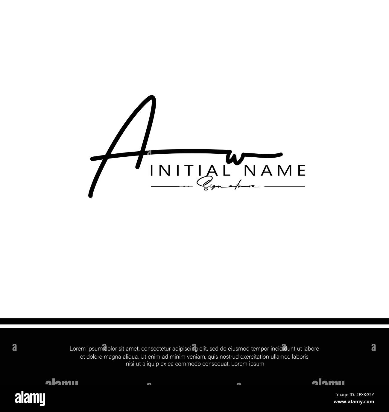 A W AW Initial letter handwriting and signature logo. Beauty vector ...