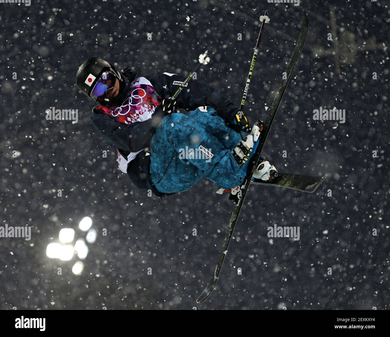 Kentaro Tsuda of Japan competes during the men's ski halfpipe at Rosa Khutor Extreme Park during the Winter Olympics in Sochi, Russia, Tuesday, Feb. 18, 2014. (Photo by Brian Cassella/Chicago Tribune/MCT/Sipa USA) Stock Photo
