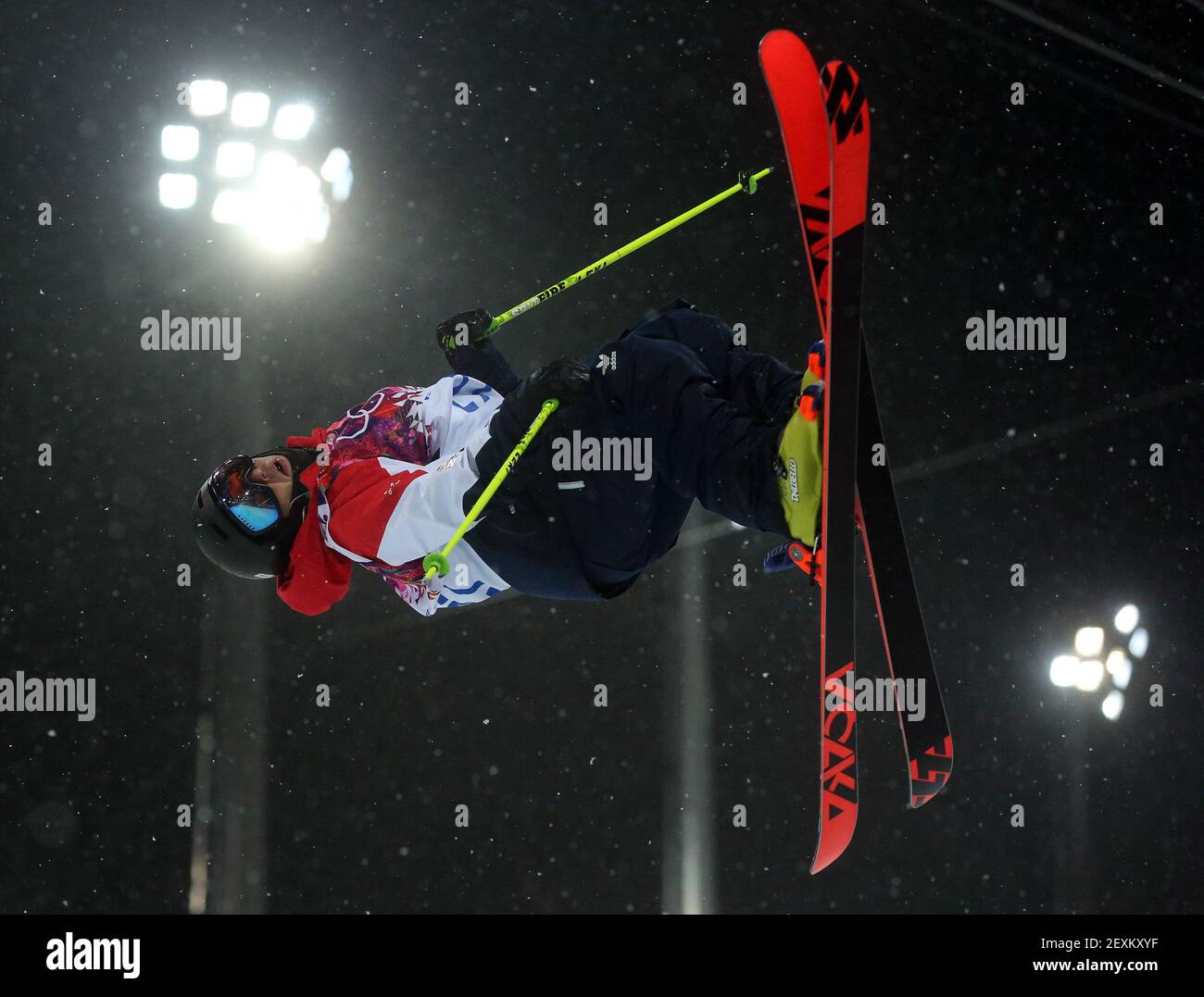 Murray Buchan of Great Britain competes in qualifying for the men's ski halfpipe at Rosa Khutor Extreme Park during the Winter Olympics in Sochi, Russia, Tuesday, Feb. 18, 2014. (Photo by Brian Cassella/Chicago Tribune/MCT/Sipa USA) Stock Photo