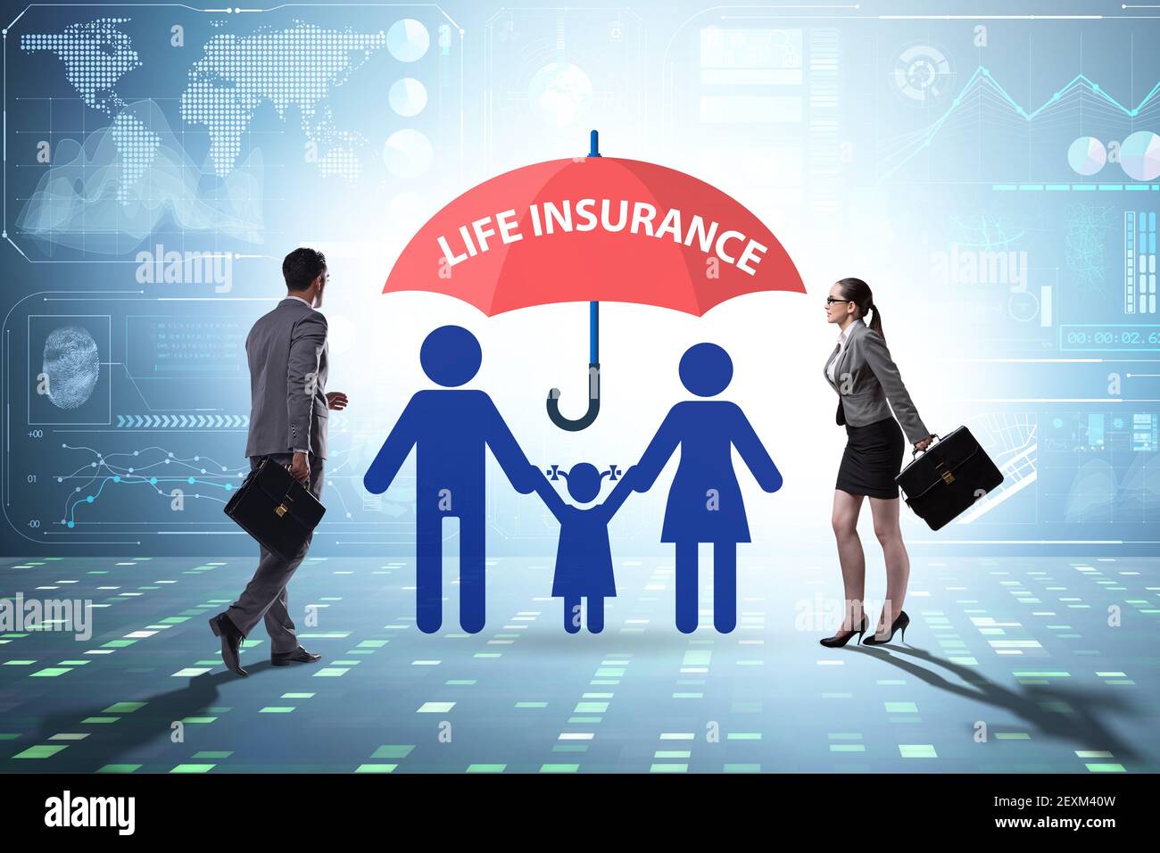 life-insurance-concept-with-family-under-the-umbrella-stock-photo-alamy
