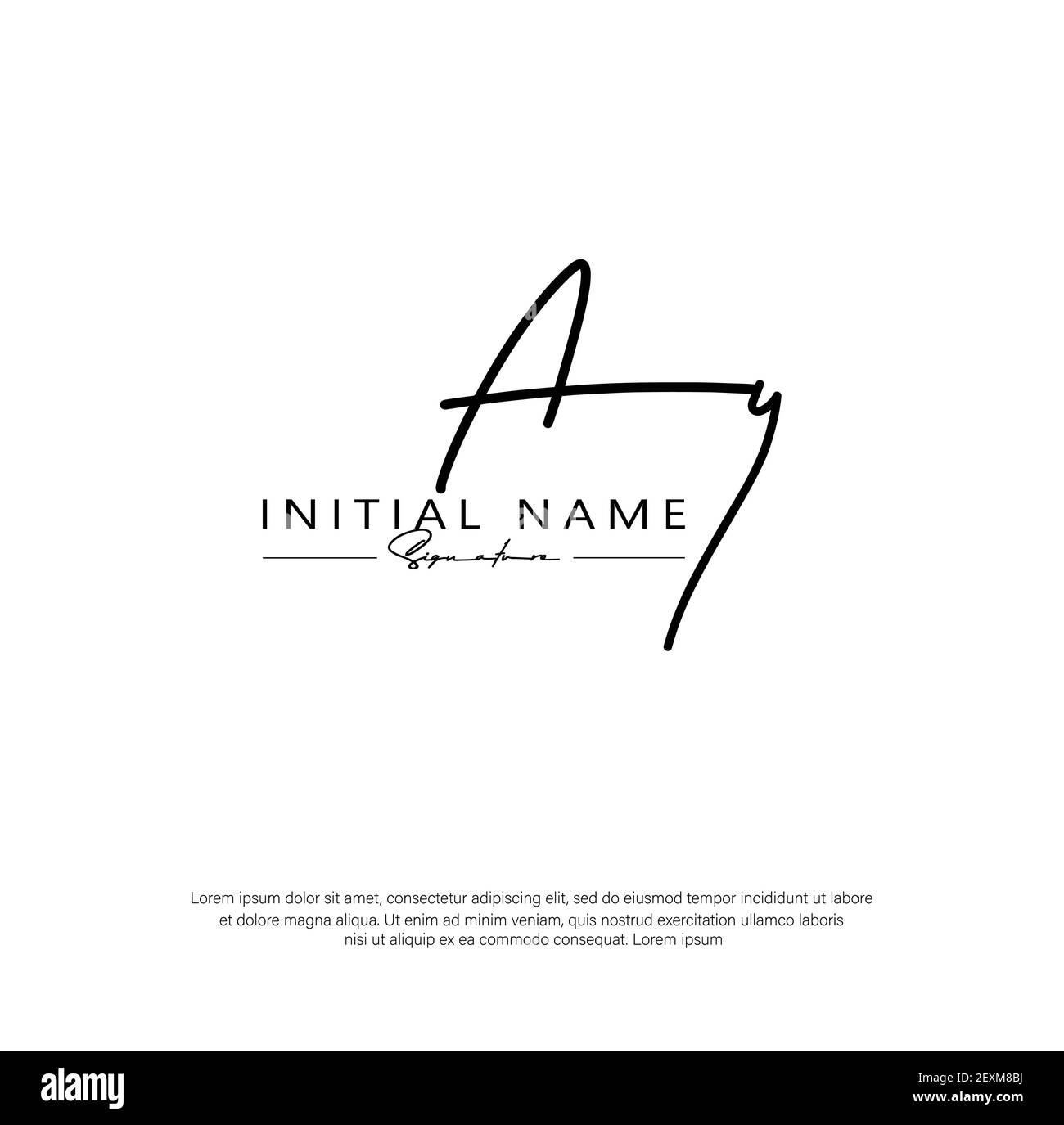 A Y AY Initial letter handwriting and signature logo. Beauty vector initial logo .Fashion, boutique, floral and botanical Stock Vector