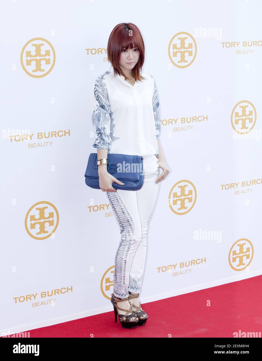 26 February 2014 - Seoul, South Korea : South Korean Soyu, member of K-Pop  girl group Sistar, attends a photo call for the . fashion brand Tory  Burch perfume launching event at