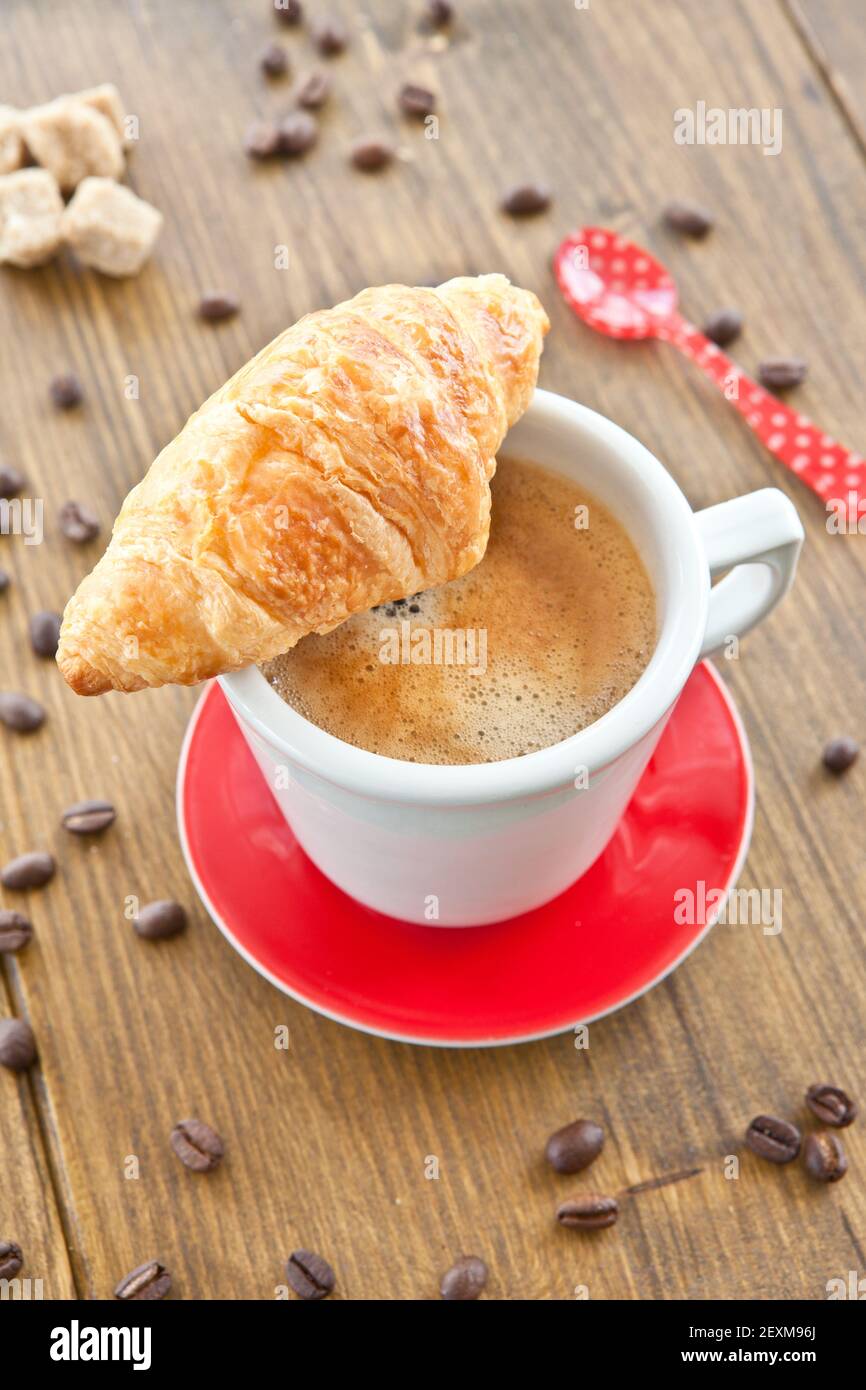 Coffee and croissant Stock Photo Alamy
