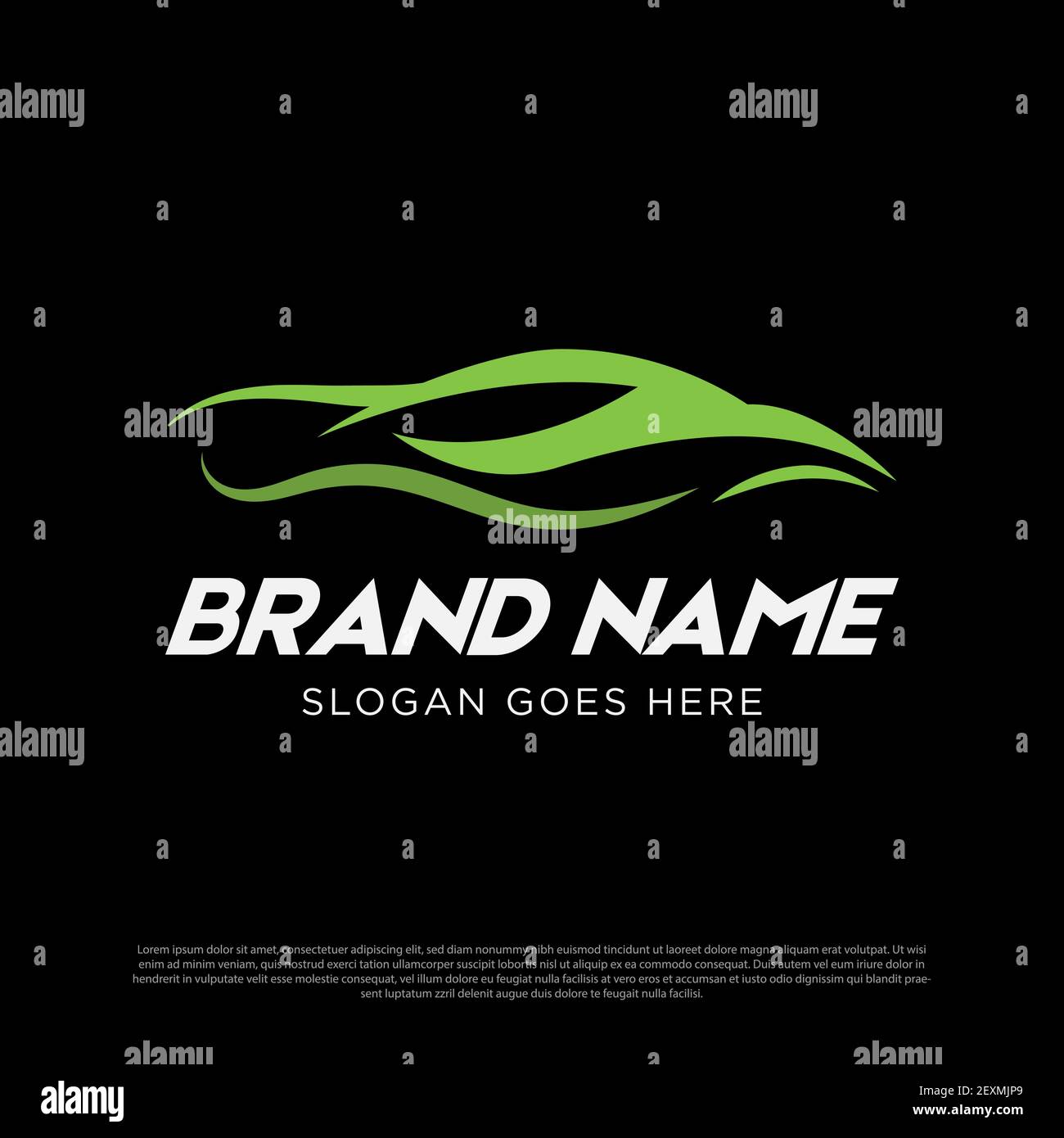 eco green car logo design vector, abstract premium car logo design