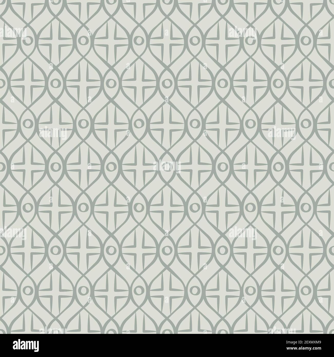 A seamless retro pattern with dots intertwined with lines. Stock Vector