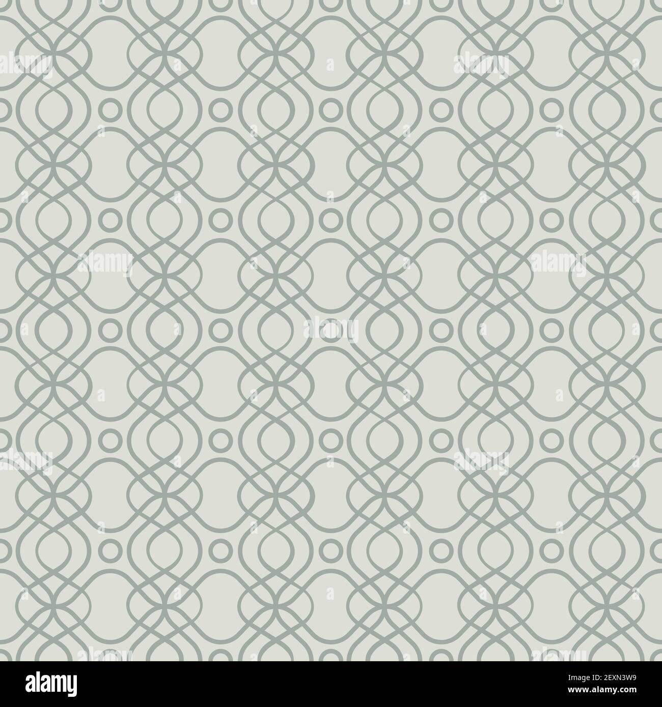 A seamless retro pattern with dots intertwined with lines. Stock Vector