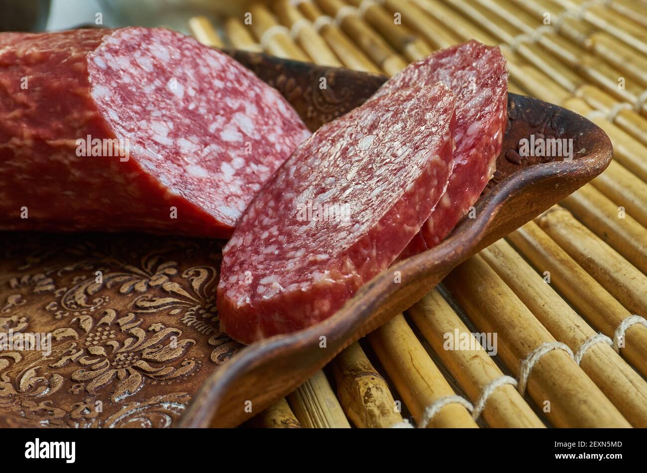 Thuringer rotwurst - German blood sausage Stock Photo - Alamy