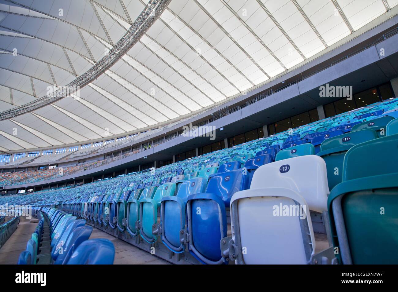 Moses Mabhida Stadium Fifa Football Seating Area and Covered by the Sails Roofing Stock Photo