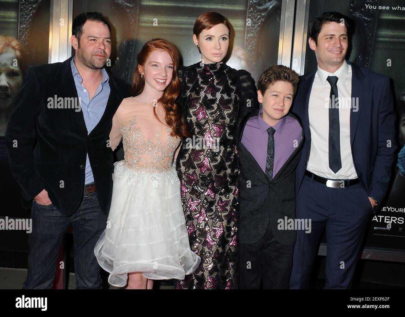 03 April 2014 - Hollywood, California - Rory Cochrane, Annalise Basso,  Karen Gillan, Garrett Ryan, James Lafferty. "Oculus"