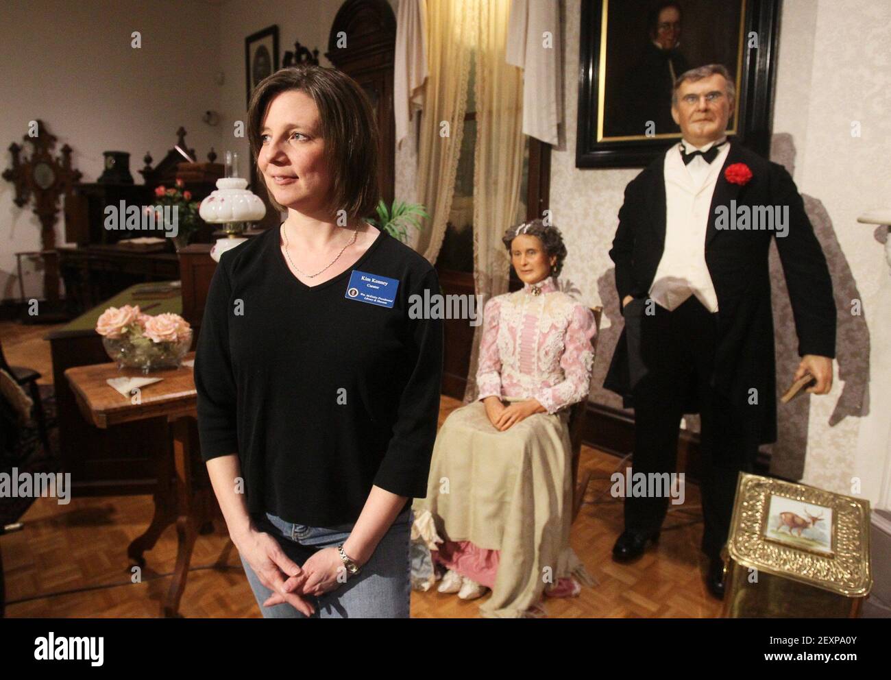Kim Kenney, Curator at the McKinley Presidential Library & Museum, stands  in the McKinley Gallery where she hopes to display a diamond wing tiara  that belonged Ida McKinley on Wednesday, April 2,