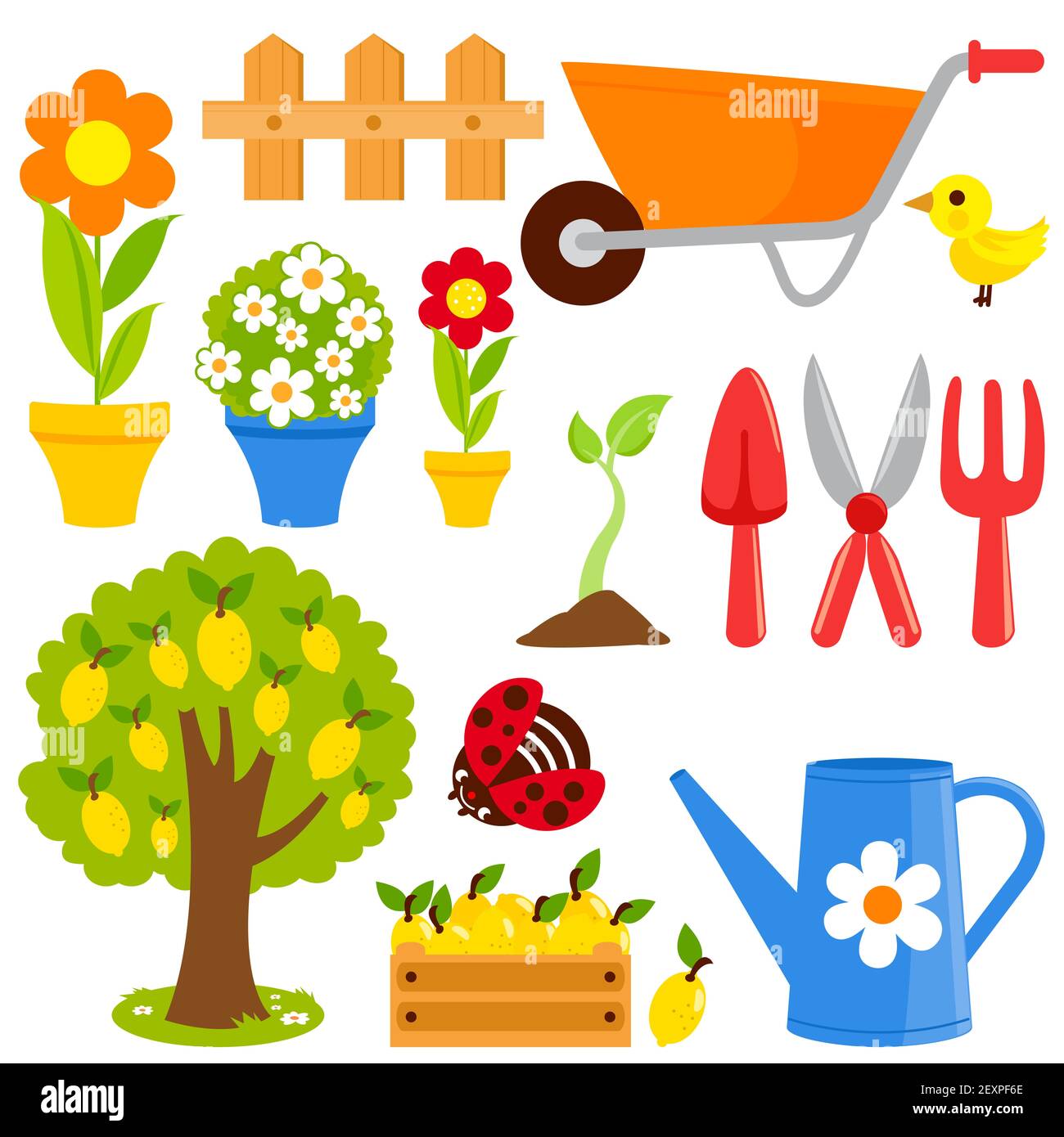 Gardening equipment illustration collection Stock Photo Alamy
